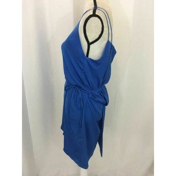 Zara Womens Blue Polka Dot V Neck Tank Top Mini Dress Large - Picture 5 of 7
